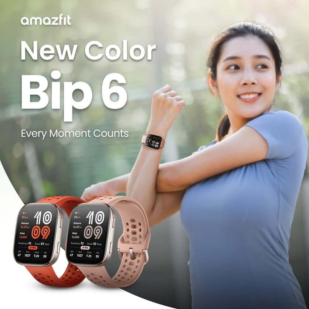 สมาร์ทวอทช์ AMAZFIT BIP 6 หน้าจอ 1.97" AMOLED สี RED